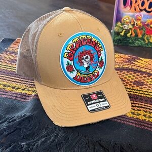 Richardson Grateful Dead Skull and Roses Patch Strapback Trucker Hat